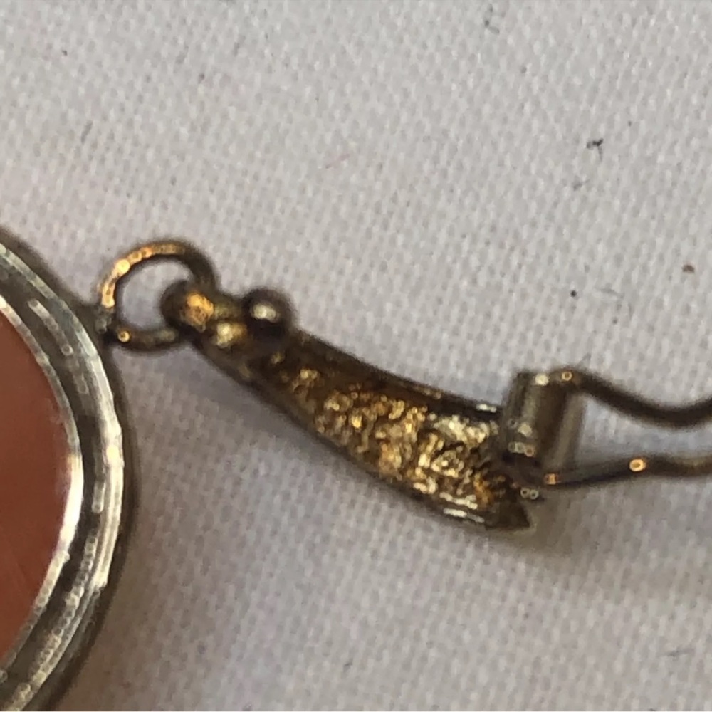 Vintage 14k Yellow Gold Rose Hand Carved Coral Pendant Slider - Picture 4 of 7